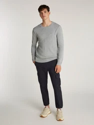 Tommy Jeans Strickpullover TJM SLIM ESSNTLS C-NECK SWEATER grau