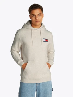 Tommy Jeans Sweatshirt TJM REG ESSENTIAL FLAG HOOD EXT Khaki/Grau