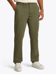Chinohose DENTON CHINO SATIN mit Gestaschen mit Knopf, Logostickerei