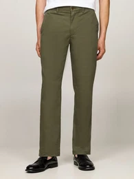 Chinohose DENTON CHINO SATIN mit Gestaschen mit Knopf, Logostickerei