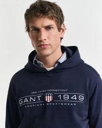 GANT Sweatshirt GRAPHIC HOODIE Dunkelblau/Grau/Hellblau