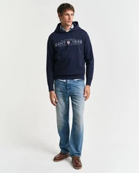 GANT Sweatshirt GRAPHIC HOODIE Dunkelblau/Grau/Hellblau