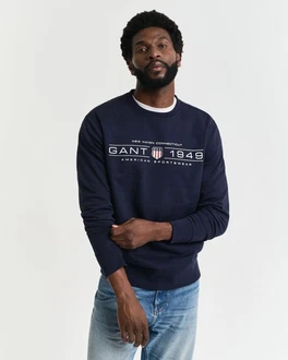 GANT Sweatshirt Dunkelblau/Grau