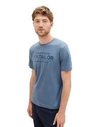 TOM TAILOR T-Shirt mit Frontprint Grau/Blau/Hellblau/Türkis