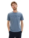 TOM TAILOR T-Shirt mit Frontprint Grau/Blau/Hellblau/Türkis