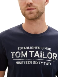 TOM TAILOR T-Shirt mit Frontprint Dunkelblau/Hellblau/Blau/Lila