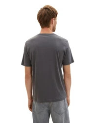 TOM TAILOR T-Shirt mit Frontprint Beige/Dunkelgrau/Grau