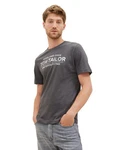 TOM TAILOR T-Shirt mit Frontprint Beige/Dunkelgrau/Grau