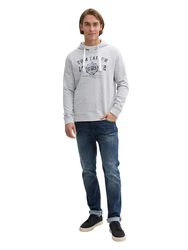 TOM TAILOR Hoodie Sweatshirt mit Logo Print Grau