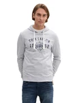 TOM TAILOR Hoodie Sweatshirt mit Logo Print Grau