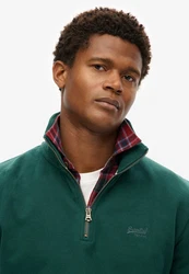 Superdry Sweatshirt Essential Logo Henley Dunkelgrün/Grün/Türkis