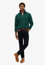 Superdry Sweatshirt Essential Logo Henley Dunkelgrün/Grün/Türkis