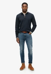 Superdry Sweatshirt Core Logo Henley blau/eclipse navy