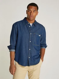 Jeanshemd REGULAR DENIM SHIRT Logostickerei, Brusttasche