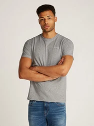Tommy Jeans T-Shirt TJM SLIM LINEAR CHEST SS TEE EXT mit Logodruck Hellgrau/Grau/Dunkelgrau