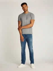 Tommy Jeans T-Shirt TJM SLIM LINEAR CHEST SS TEE EXT mit Logodruck Hellgrau/Grau/Dunkelgrau