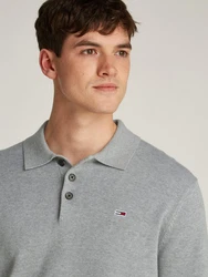 Tommy Jeans Polokragenpullover TJM Slim Essential Polo Sweater grau