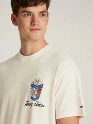 Tommy Jeans T-Shirt TJM RLX NOVELTY 2 GMD TEE Khaki/Creme/Beige/Weiß