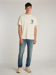 Tommy Jeans T-Shirt TJM RLX NOVELTY 2 GMD TEE Khaki/Creme/Beige/Weiß
