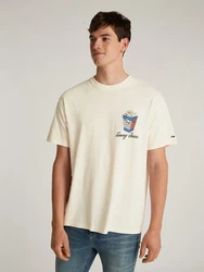 Tommy Jeans T-Shirt TJM RLX NOVELTY 2 GMD TEE Khaki/Creme/Beige/Weiß