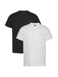 Tommy Jeans T-Shirt mit dezentem Logo Weiß/Schwarz/Grau/Dunkelgrau