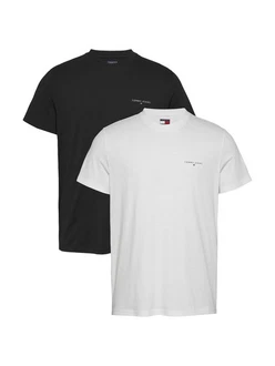 Tommy Jeans T-Shirt mit dezentem Logo Weiß/Schwarz/Grau/Dunkelgrau