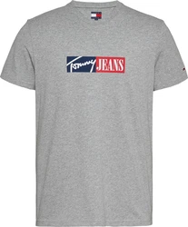 Tommy Jeans T-Shirt Grau/Dunkelblau/Hellblau