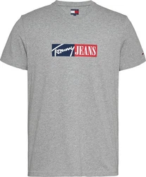 Tommy Jeans T-Shirt Grau/Dunkelblau/Hellblau
