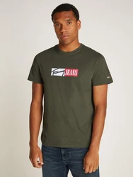Tommy Jeans T-Shirt Dunkelgrün/Khaki