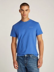 Tommy Jeans T-Shirt TJM SLIM LINEAR CHEST SS TEE EXT mit Logodruck Blau/Hellblau
