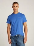 Tommy Jeans T-Shirt TJM SLIM LINEAR CHEST SS TEE EXT mit Logodruck Blau/Hellblau