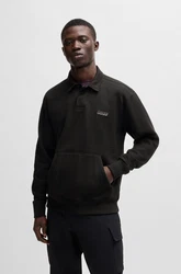 BOSS ORANGE Sweatshirt mit Polokragen lila/schwarz