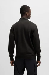 BOSS ORANGE Sweatshirt mit Polokragen lila/schwarz