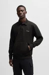 BOSS ORANGE Sweatshirt mit Polokragen lila/schwarz