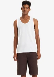 Levi's Tanktop mit Logo Stickerei Weiß/Creme/Schwarz