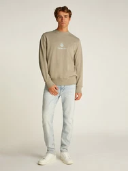 Calvin Klein Jeans Sweatshirt SHADOW LOGO CREW NECK Khaki
