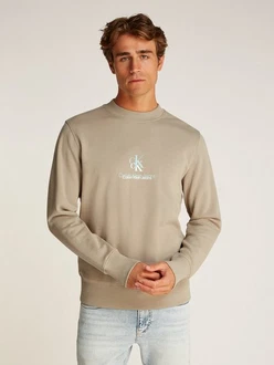Calvin Klein Jeans Sweatshirt SHADOW LOGO CREW NECK Khaki