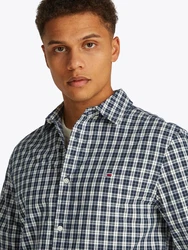 Tommy Jeans Langarmhemd TJM REG POPLIN CHECK SHIRT Hellblau/Schwarz/Blau