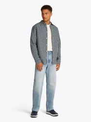 Tommy Jeans Langarmhemd TJM REG POPLIN CHECK SHIRT Hellblau/Schwarz/Blau