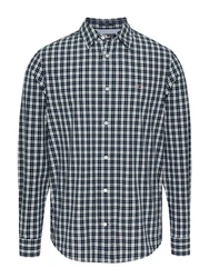 Tommy Jeans Langarmhemd TJM REG POPLIN CHECK SHIRT Hellblau/Schwarz/Blau