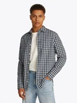 Tommy Jeans Langarmhemd TJM REG POPLIN CHECK SHIRT Hellblau/Schwarz/Blau