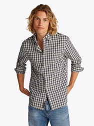 Tommy Jeans Langarmhemd TJM REG POPLIN CHECK SHIRT Hellblau/Grau/Schwarz/Dunkelgrau/Creme/Braun