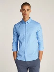 Tommy Jeans Herren Original Stretch Langarm Slim Fit Freizeithemd Hellblau/Blau