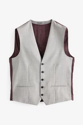 Next Anzugweste Slim Fit Signature Tollegno Anzug Grau
