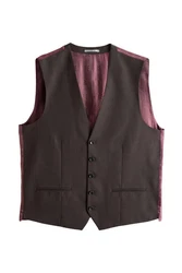 Next Anzugweste Slim Fit Signature Tollegno Anzug Lila/Bordeaux/Dunkelrot/Braun/Dunkelbraun