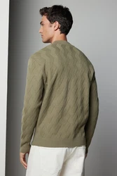 Next Rundhalspullover Regular Fit Strickpullover Dunkelgrün/Khaki/Grün