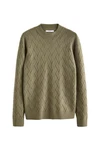 Next Rundhalspullover Regular Fit Strickpullover Dunkelgrün/Khaki/Grün