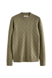 Rundhalspullover Regular Fit Strickpullover mit weicher Haptik (1-tlg)