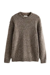 Rundhalspullover Relaxed Fit Strukturierter Rundhalspullover (1-tlg)