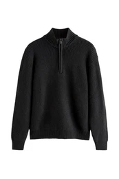 Strickpullover Regular Fit Pullover mit Reiverschlusskragen (1-tlg)